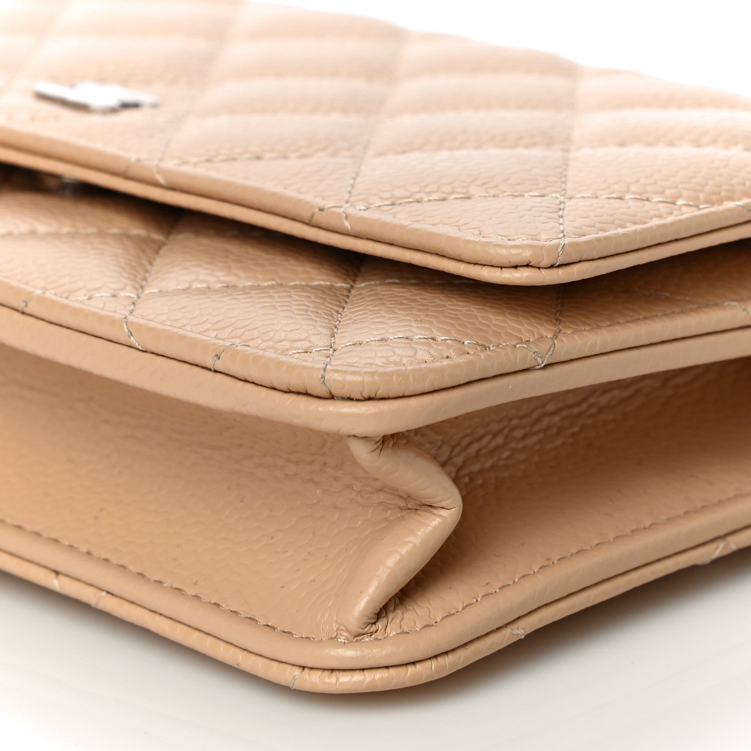 Chanel Caviar Quilted Wallet On Chain WOC Beige 11 of 12