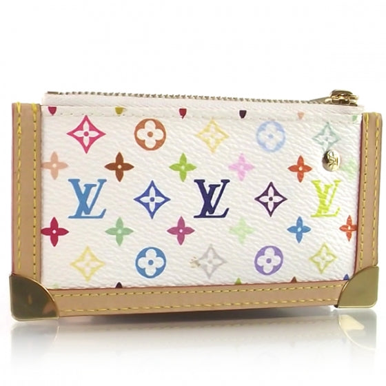Monogram Multicolor Key Pouch White