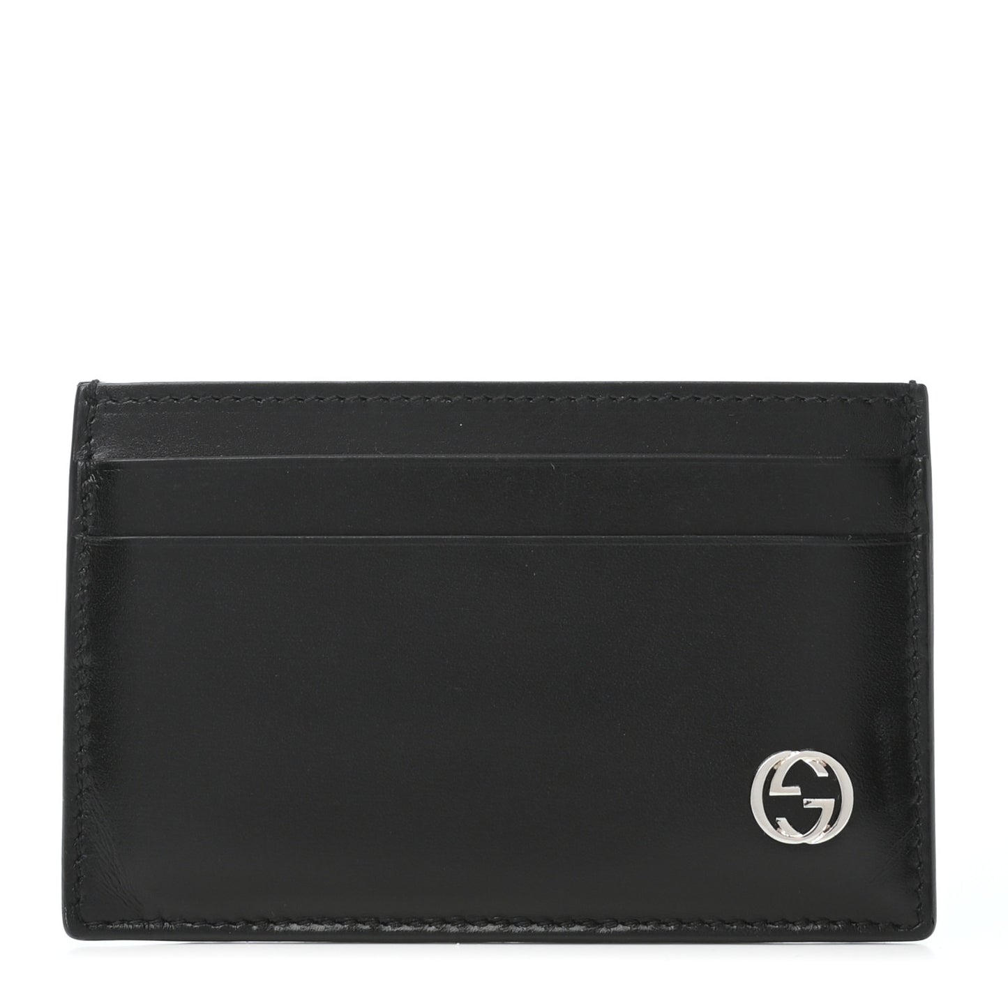 Calfskin GG Card Holder Black