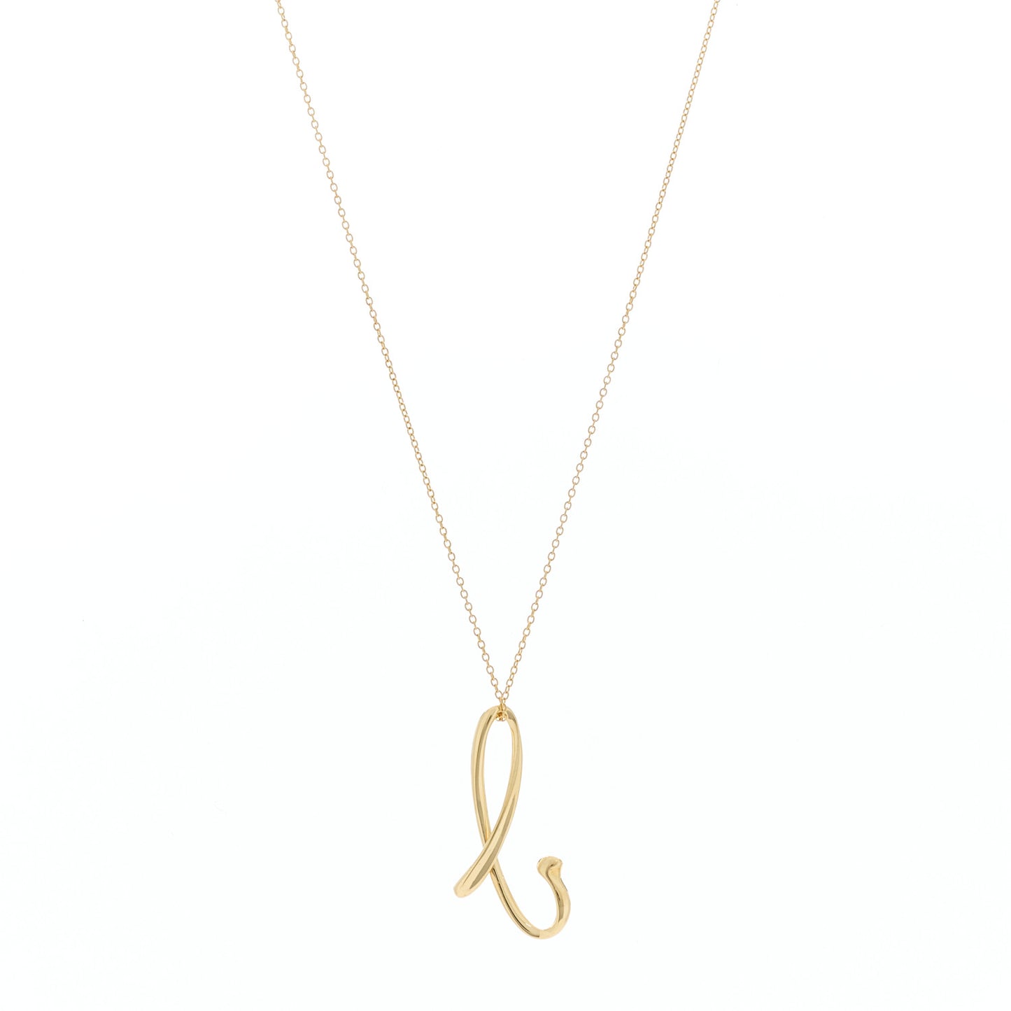 18K Yellow Gold Elsa Peretti Letter B Pendant Necklace