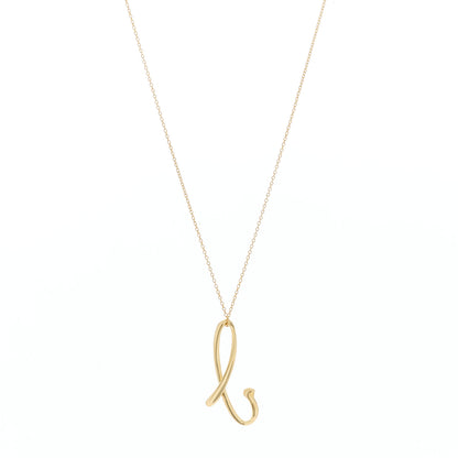 Tiffany 18K Yellow Gold Elsa Peretti Letter B Pendant Necklace 1 of 5