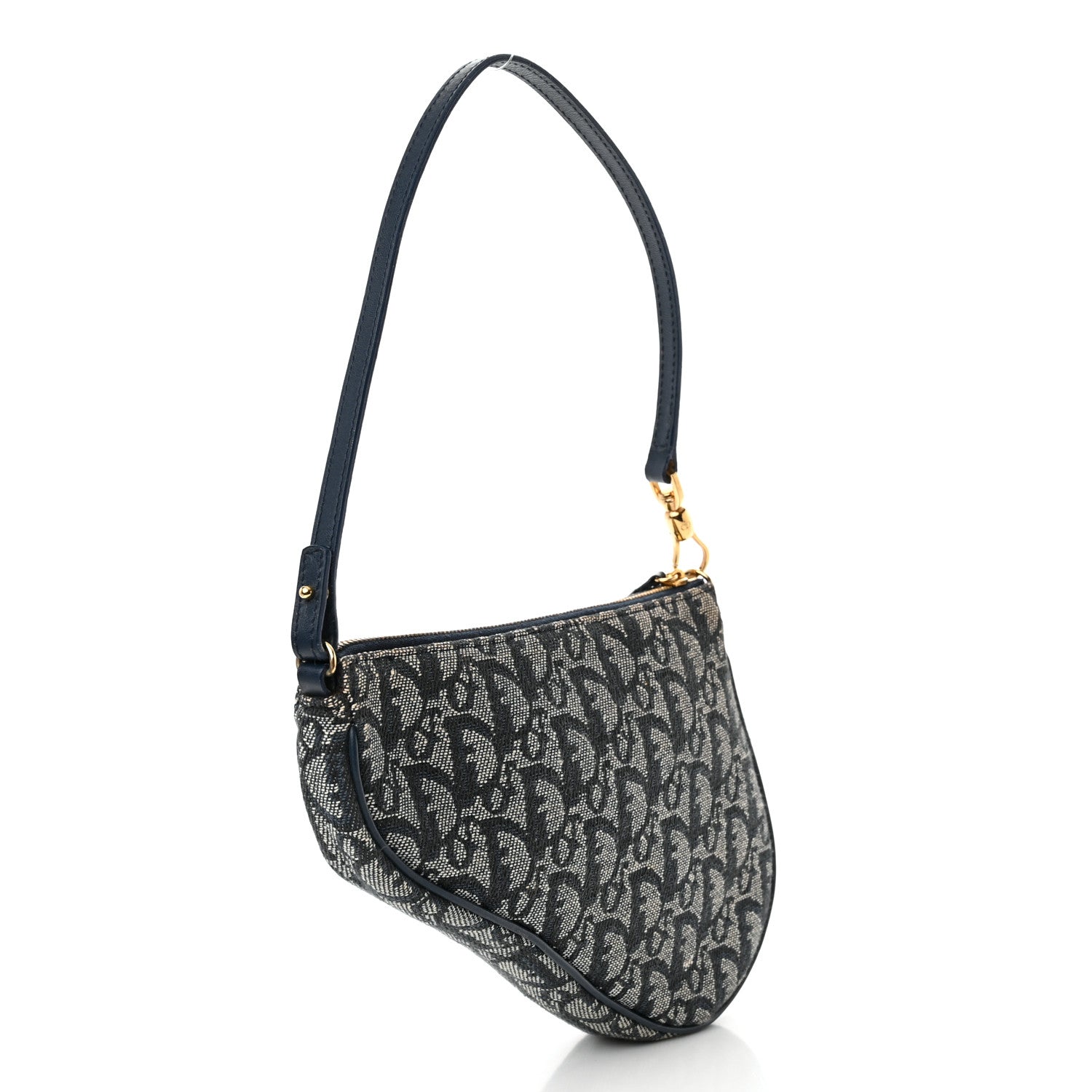 Christian Dior Monogram Mini Saddle Pochette Navy 3 of 12