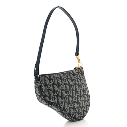 Christian Dior Monogram Mini Saddle Pochette Navy 3 of 12