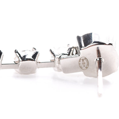 Chanel Crystal CC Drop Earrings Silver 4 of 4