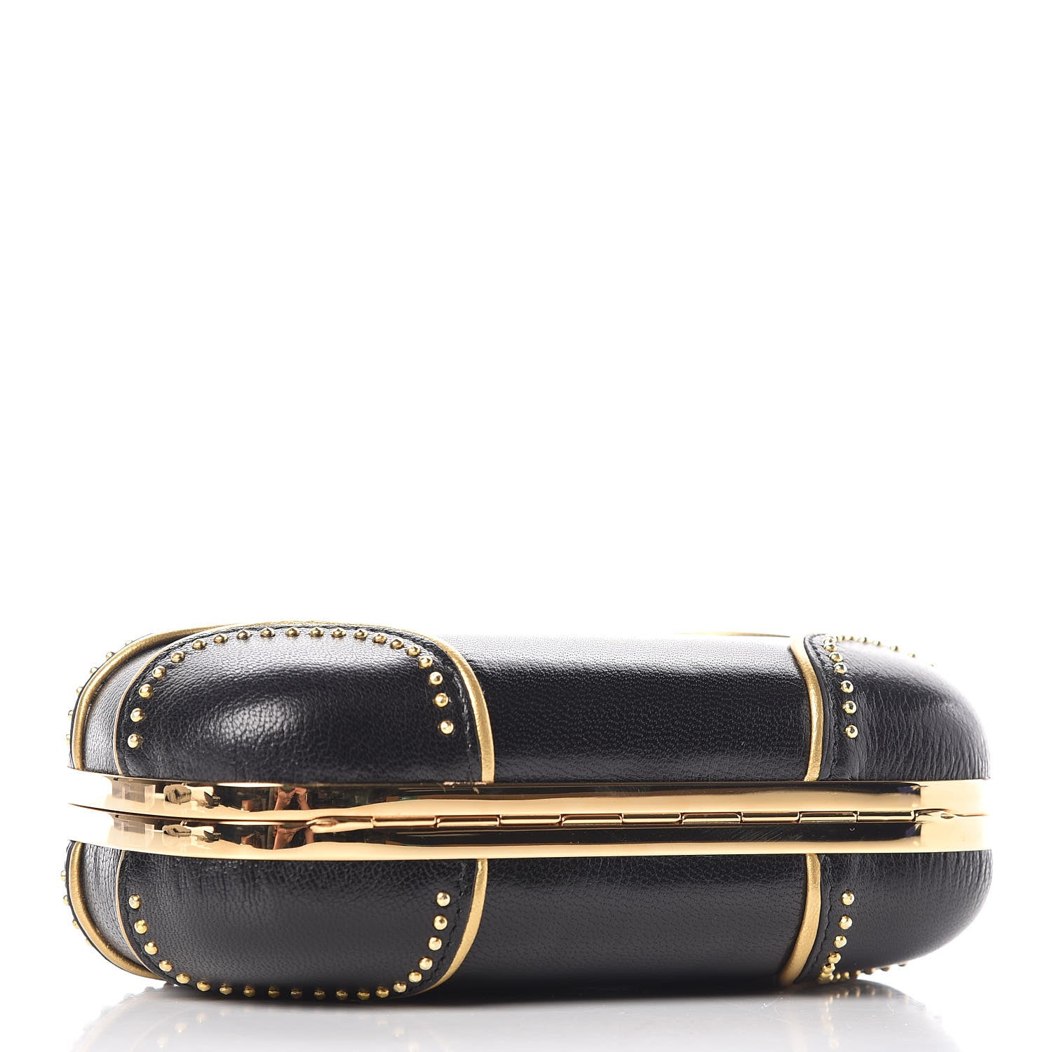 Alexander McQueen Nappa Studded Skull Box Clutch Black 4 of 7