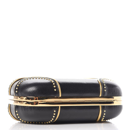 Alexander McQueen Nappa Studded Skull Box Clutch Black 4 of 7