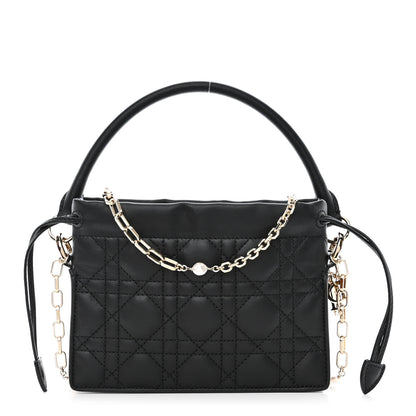 Christian Dior Lambskin Cannage Milly Mini Drawstring Bag Black 1 of 10