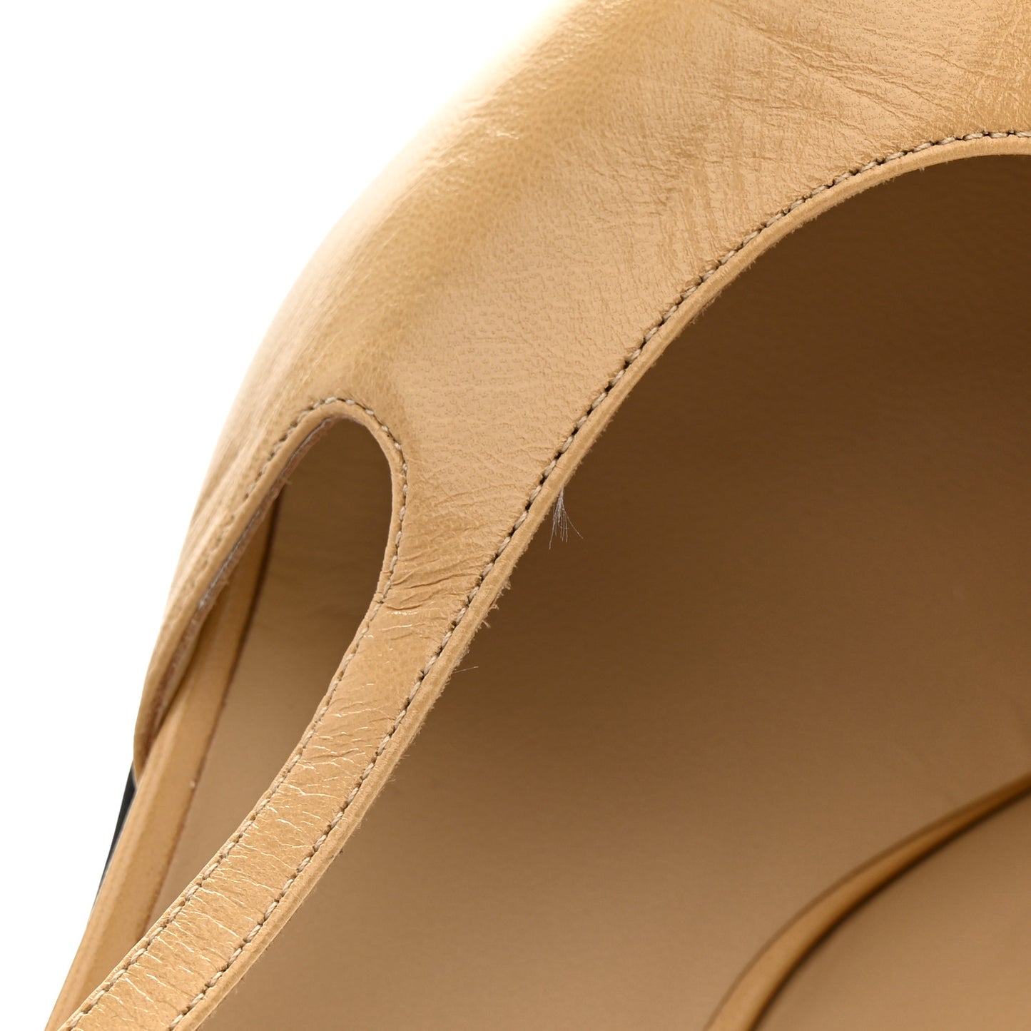Goatskin Grosgrain Cap Toe CC Slingback Pumps 41 Beige Black