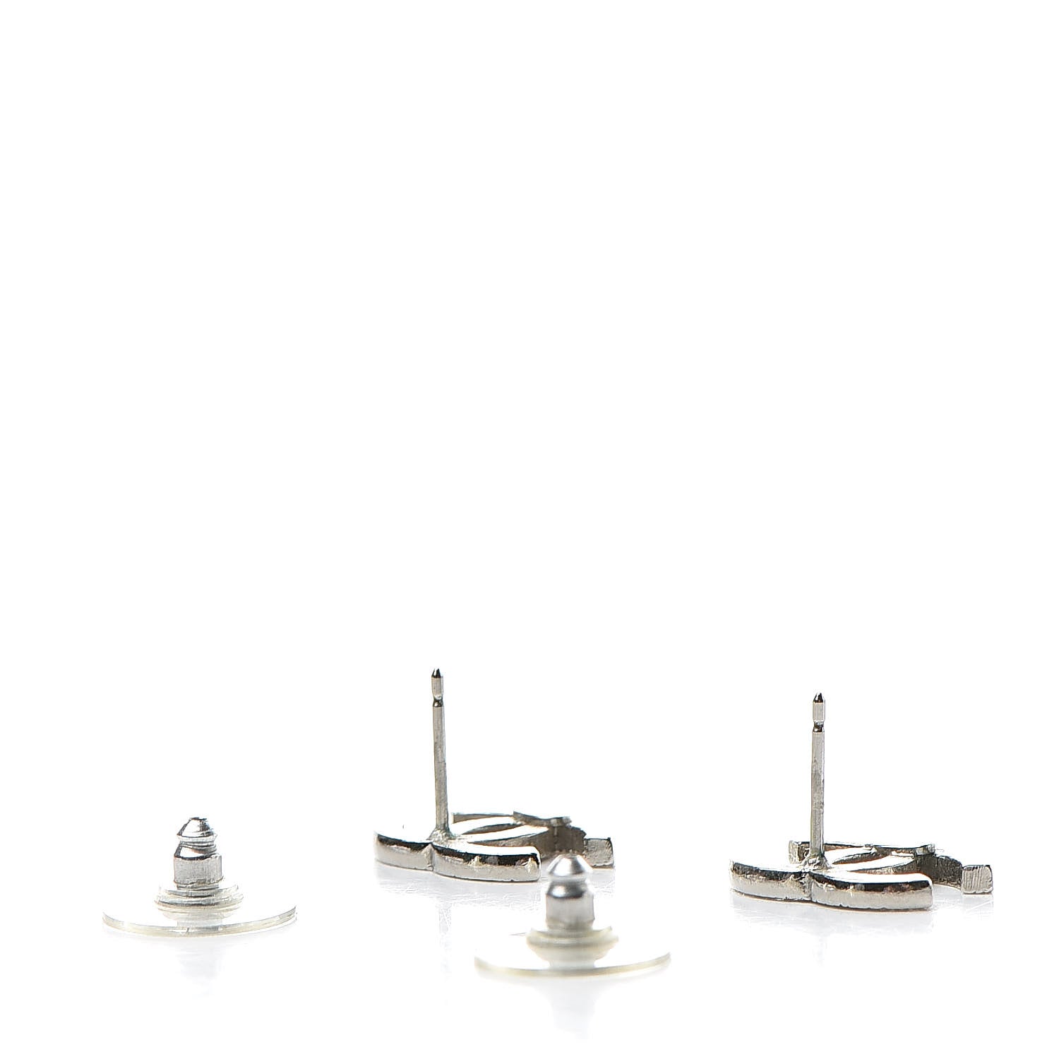 Chanel Crystal CC Earrings Silver 3 of 4