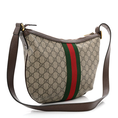 Gucci GG Supreme Monogram Web Small Ophidia Half Moon Hobo Brown 3 of 12