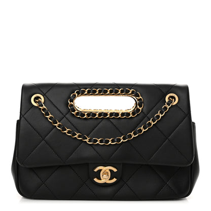 Chanel Lambskin Small Chain Handle Flap Bag Black 1 of 10