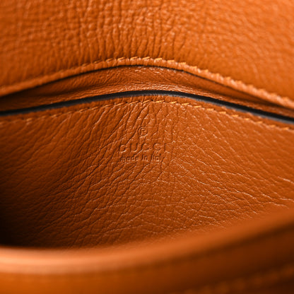 Gucci Roxy Calfskin Web Mini Blondie Shoulder Bag Cognac 6 of 8
