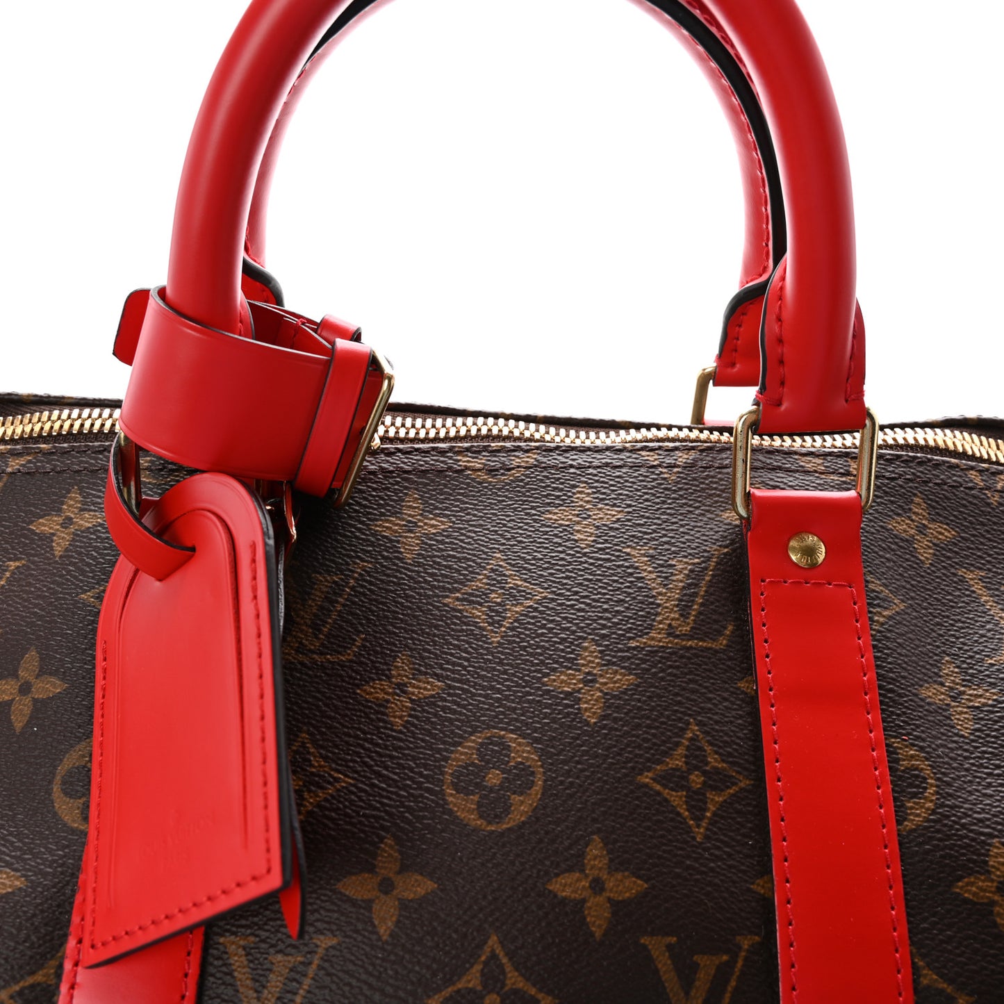 Calfskin Monogram Keepall Bandouliere 50 Coquelicot