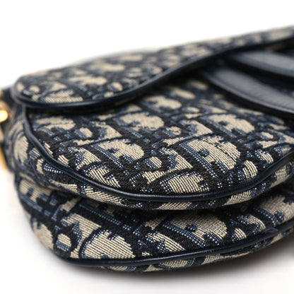 Christian Dior Oblique Mini Saddle Bag Blue 9 of 10