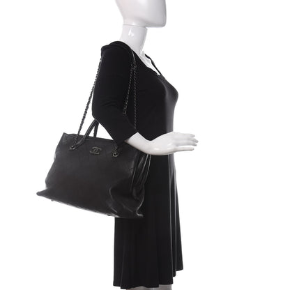 Chanel Grained Vegetal Calfskin Urban Shopping Tote Black 2 of 16