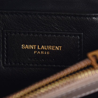 Saint Laurent Calfskin Suede Matelasse Chevron Medium Monogram College Bag Rose Poudre 6 of 13