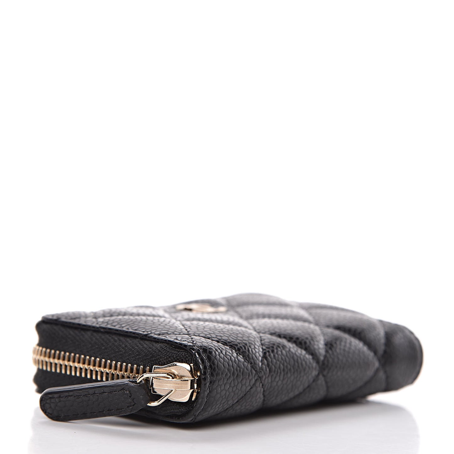 Caviar Quilted Zip Coin Purse Black