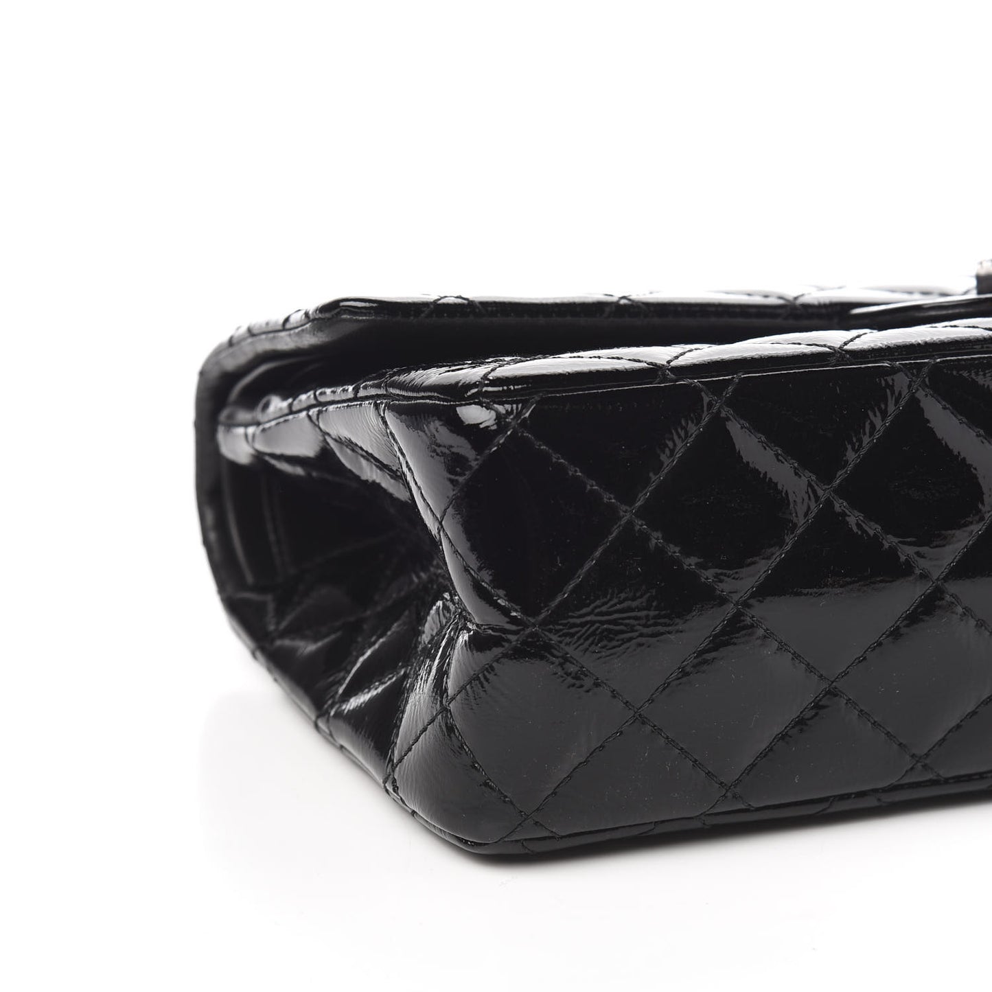 Distressed Patent Quilted 2.55 Reissue 226 Flap Black