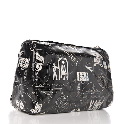 Chanel Coated Canvas Airline Cosmetic Pouch Black White 2 of 7