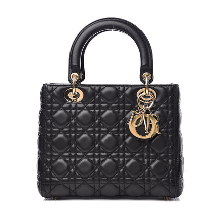 Christian Dior Lambskin Cannage Medium Lady Dior Black 1 of 14