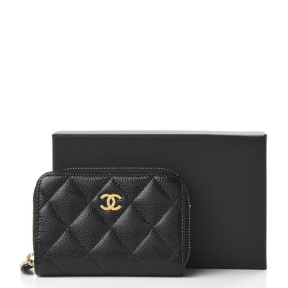 Chanel Caviar Quilted Zip Coin Purse Black 11 of 11