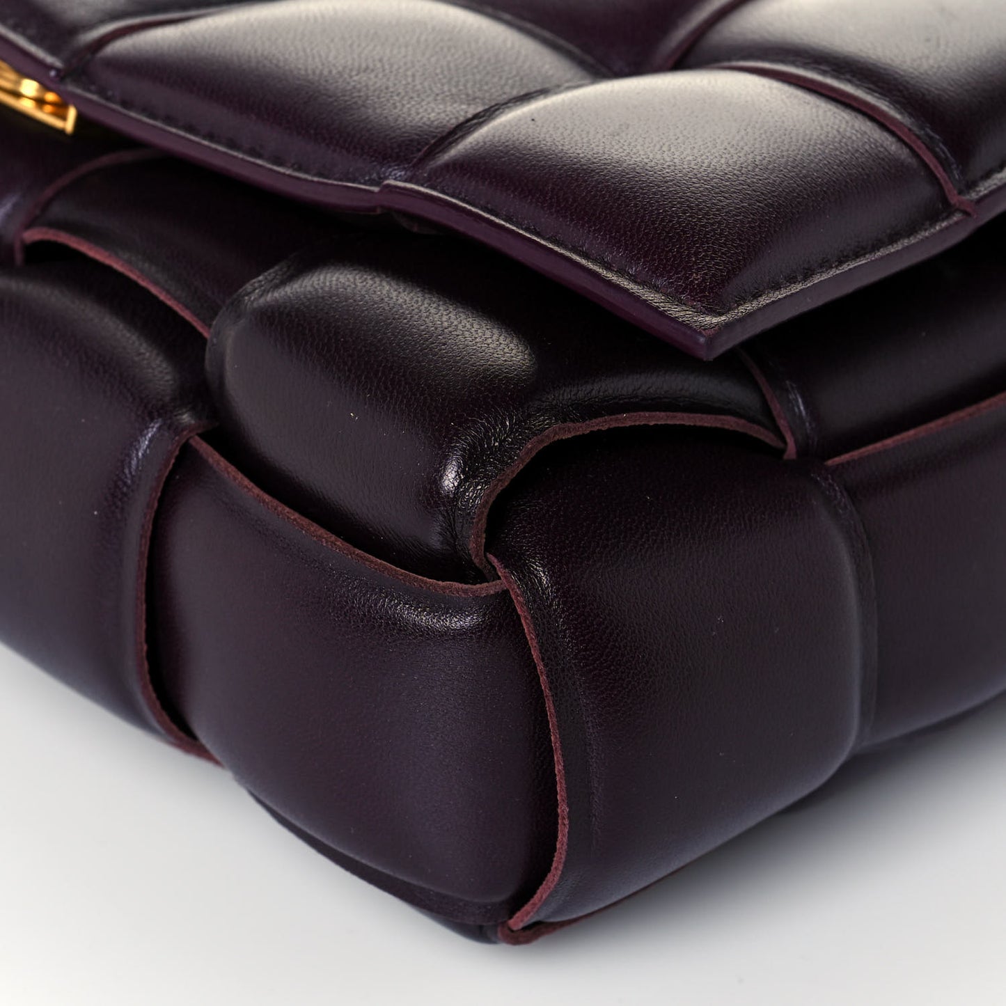Nappa Maxi Intreccio Padded Cassette Crossbody Bag Grape
