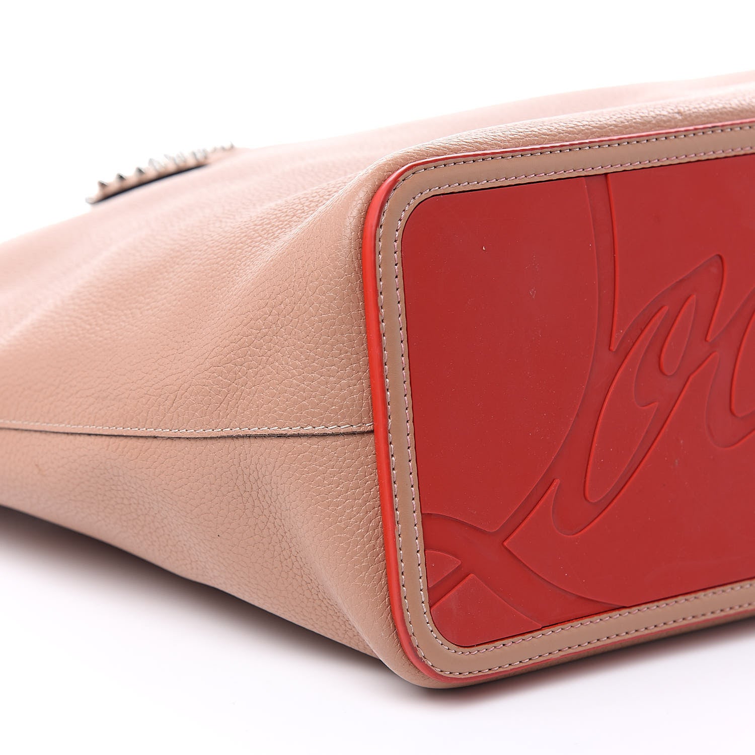 Christian Louboutin Calfskin Spikes East West Cabata Tote Nude 7 of 12
