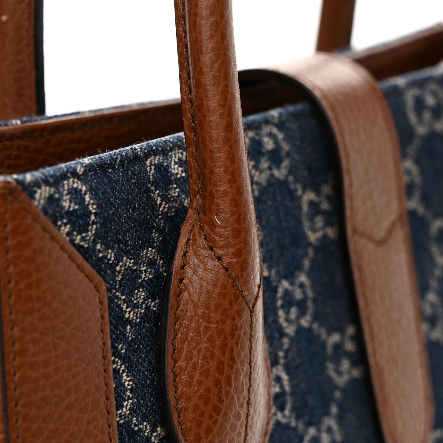 New Denim GG Monogram Dollar Calfskin Medium Jackie 1961 Tote Blue Tea Cuir Epilog