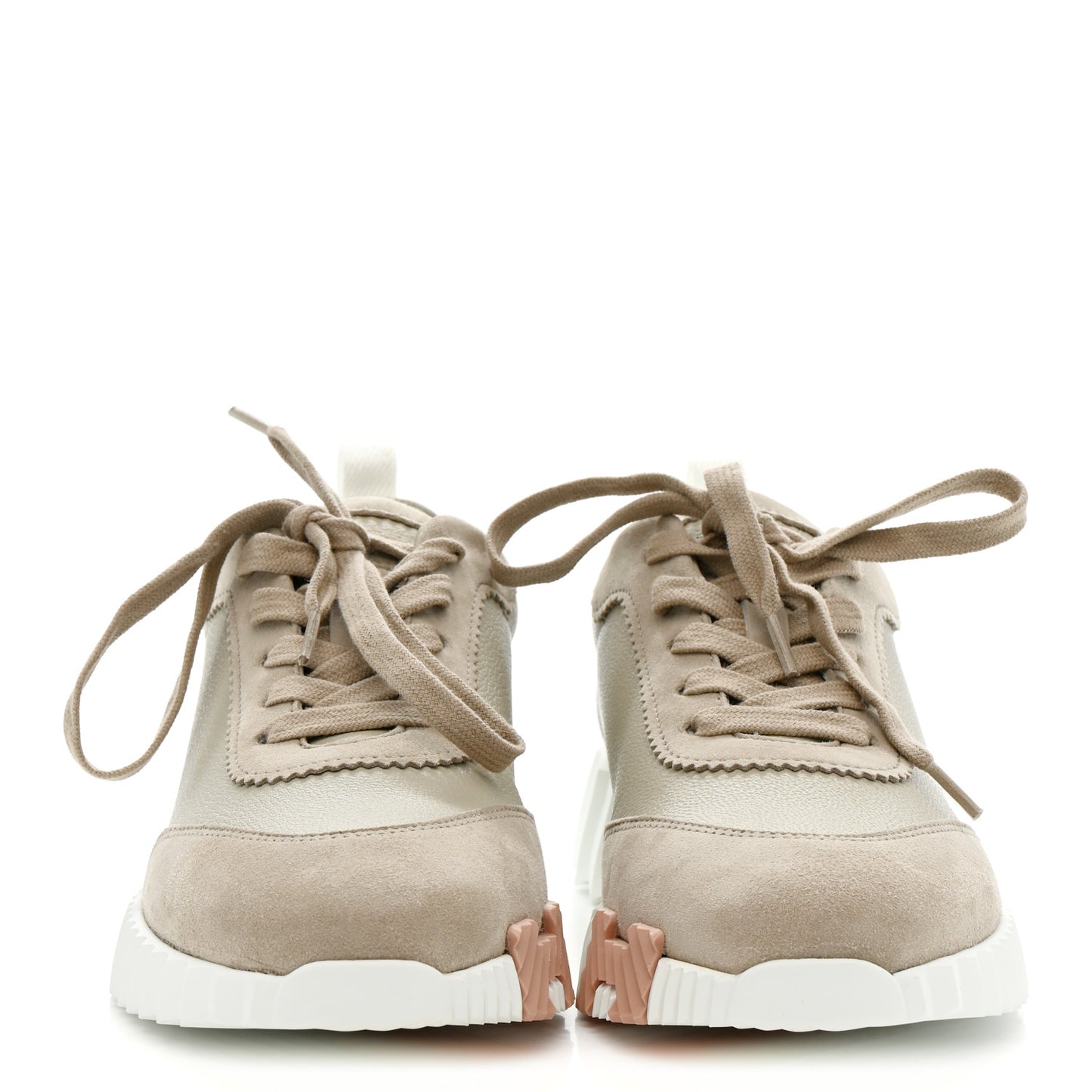 Sport Goatskin Suede Goatskin Womens Bouncing Sneakers 36.5 Beige Esquisse