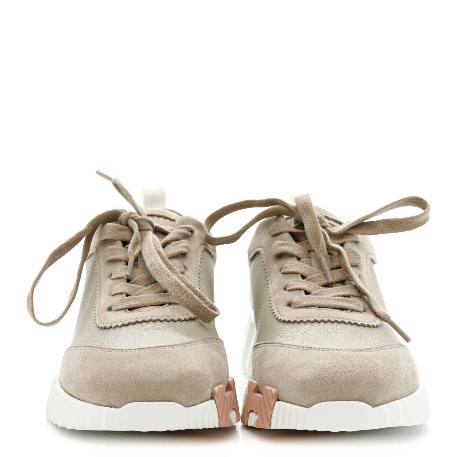 Hermes Sport Goatskin Suede Goatskin Womens Bouncing Sneakers 36.5 Beige Esquisse 3 of 9
