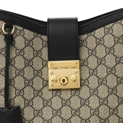 Gucci GG Supreme Monogram Medium Padlock Shoulder Bag Black 8 of 11