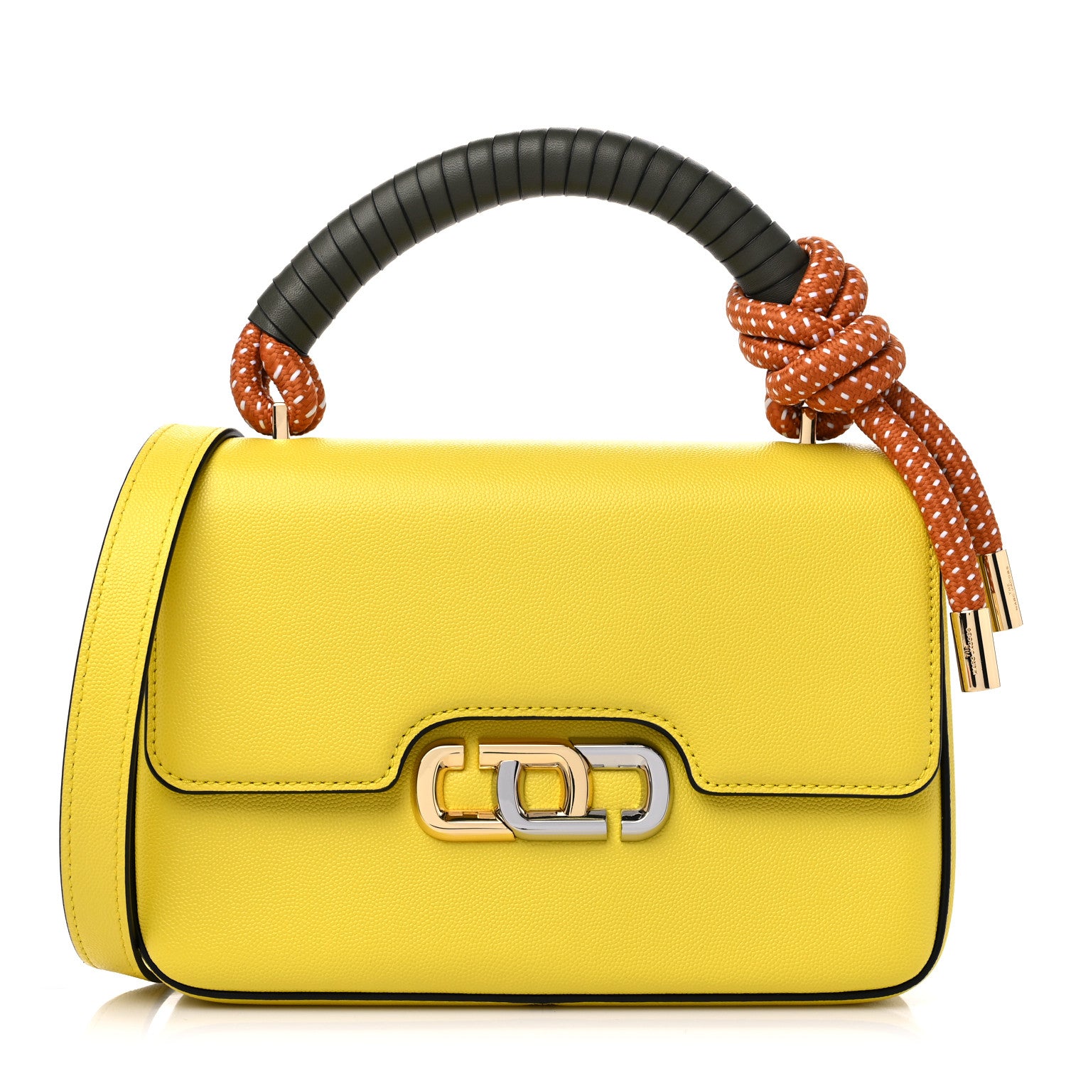 Marc Jacobs Textured Calfskin The J Link Shoulder Bag Yellow 1 of 9