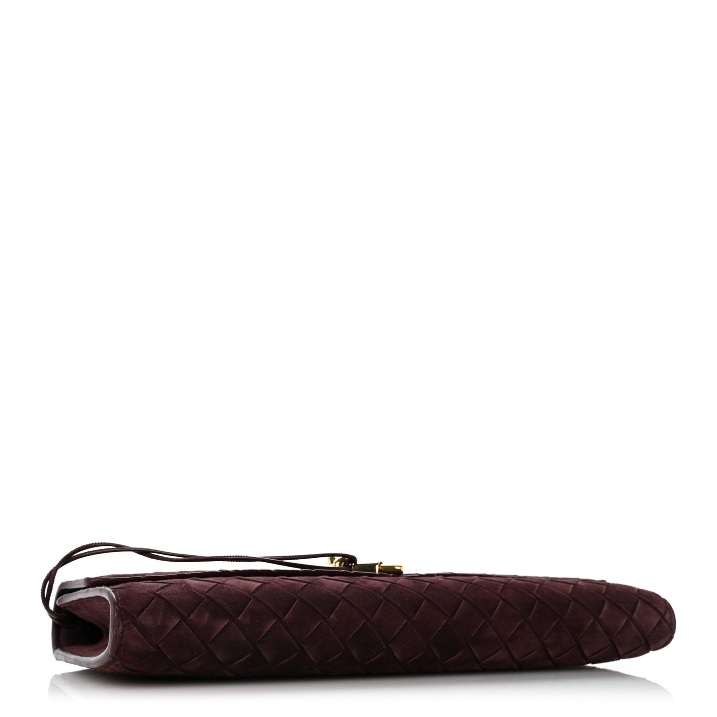 Suede Intrecciato Long Andiamo Top Handle Deep Mahogany