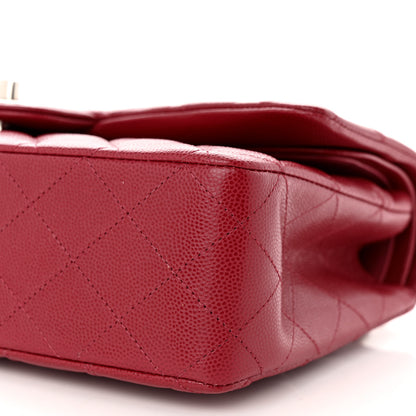 Chanel Caviar Quilted Medium Double Flap Dark Pink 10 of 11