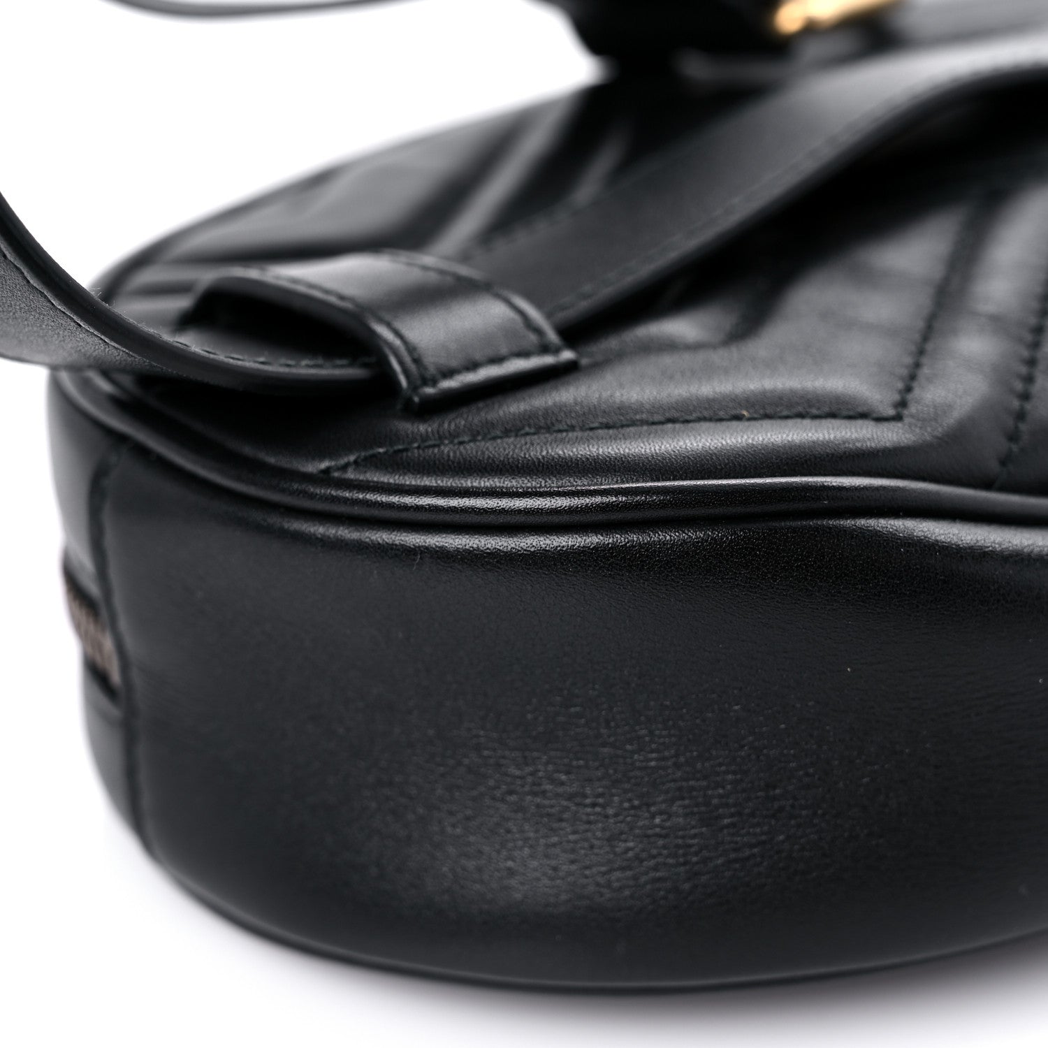 Gucci Calfskin Matelasse GG Marmont Belt Bag 75 30 Black 11 of 13