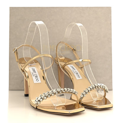 Jimmy Choo Patent Crystal Merira Sandals 40.5 Gold 8 of 8