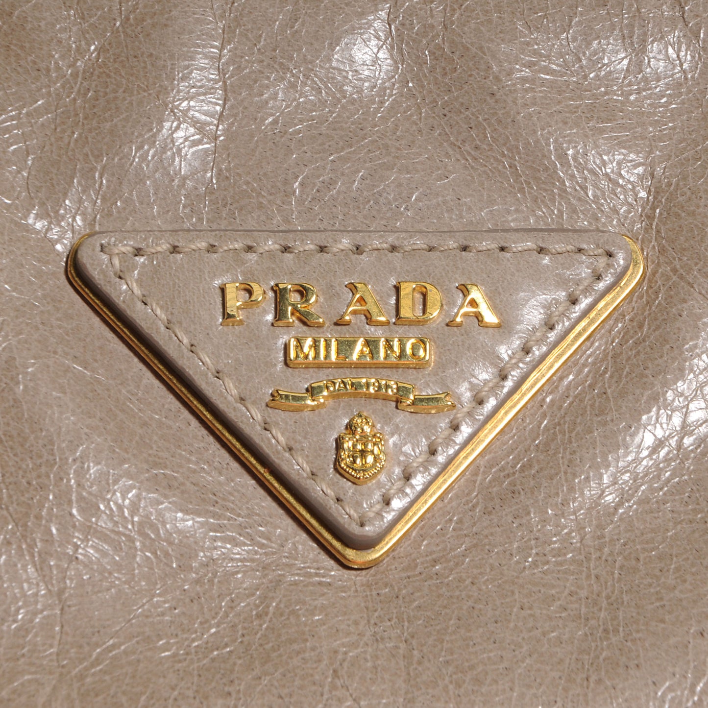 Vitello Shine Shopping Satchel Pomice