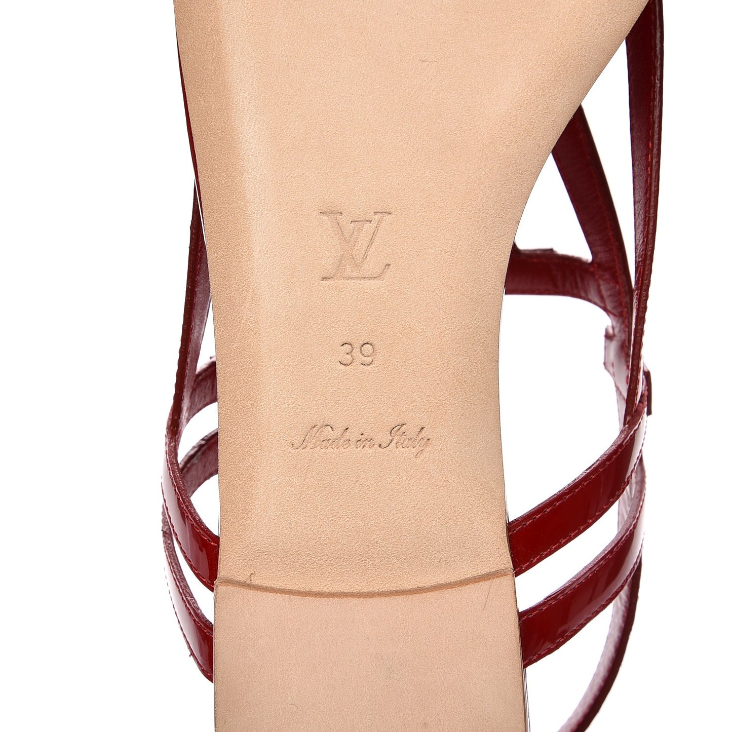 Patent Logo Crossing Flat Sandal 39 Rouge