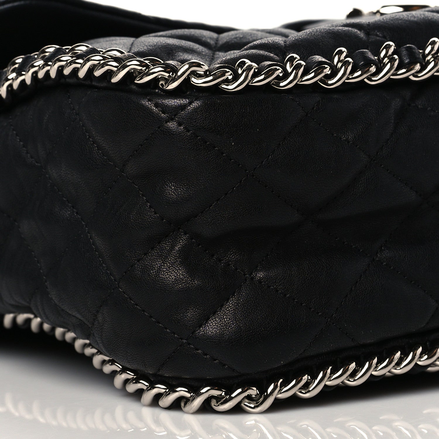 Chanel Washed Lambskin Quilted Maxi Chain Around Flap Black 9 of 10
