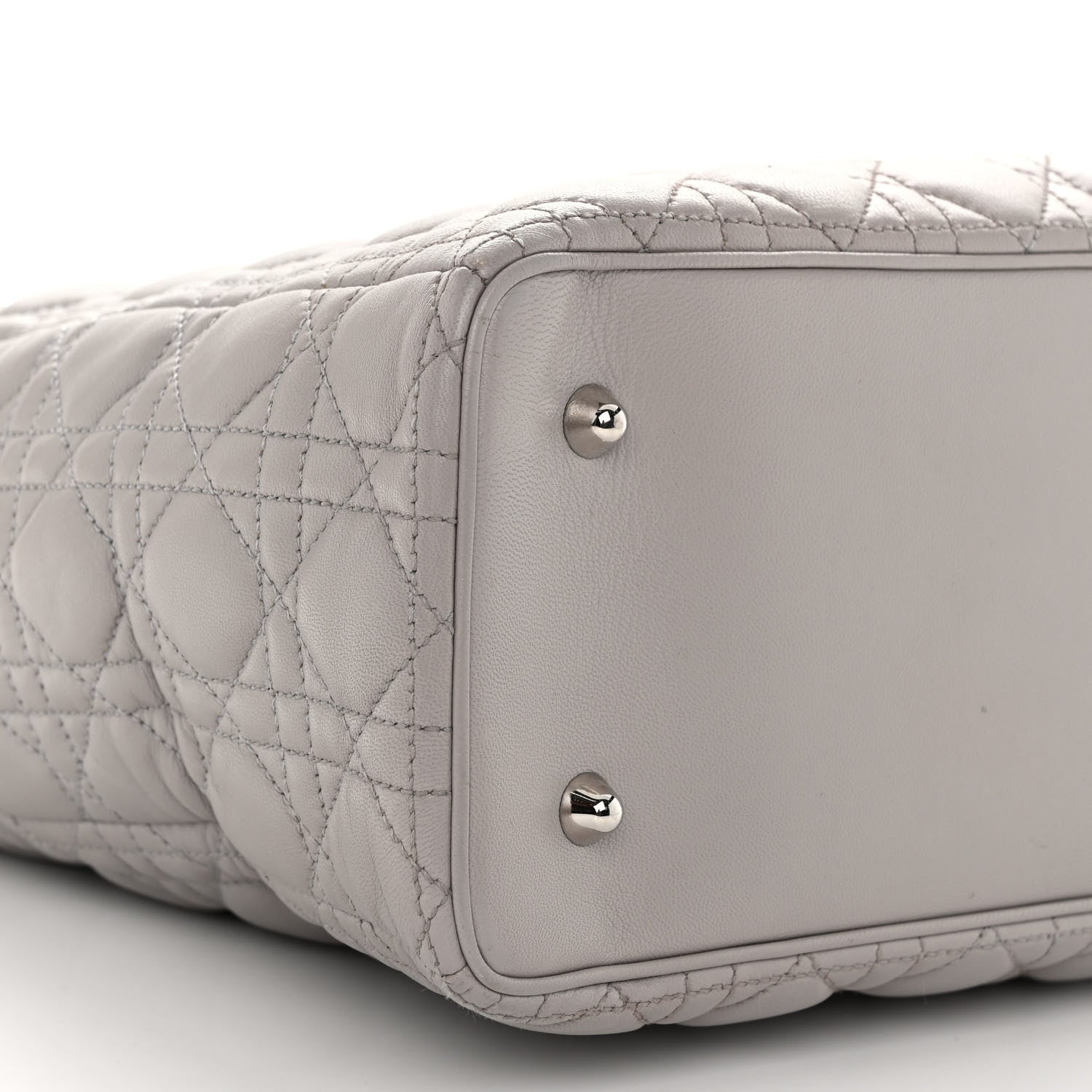 Christian Dior Lambskin Cannage XL Lady Dior Light Grey 8 of 11