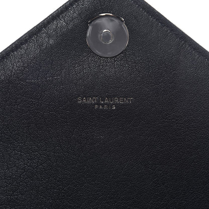 Saint Laurent Sheepskin Matelasse Chevron Monogram Medium College Bag Black 7 of 10