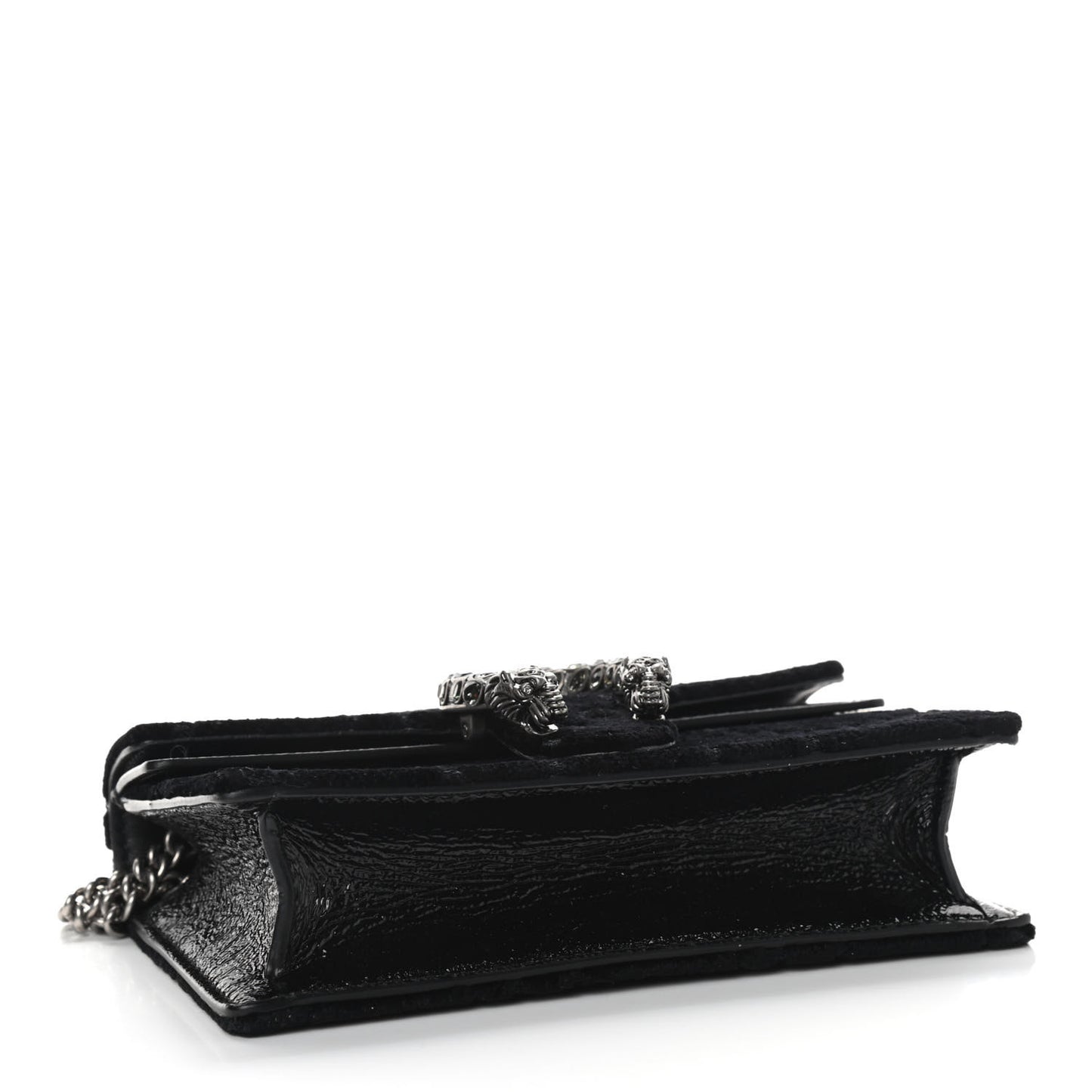 Velvet GG Monogram Super Mini Dionysus Shoulder Bag Black