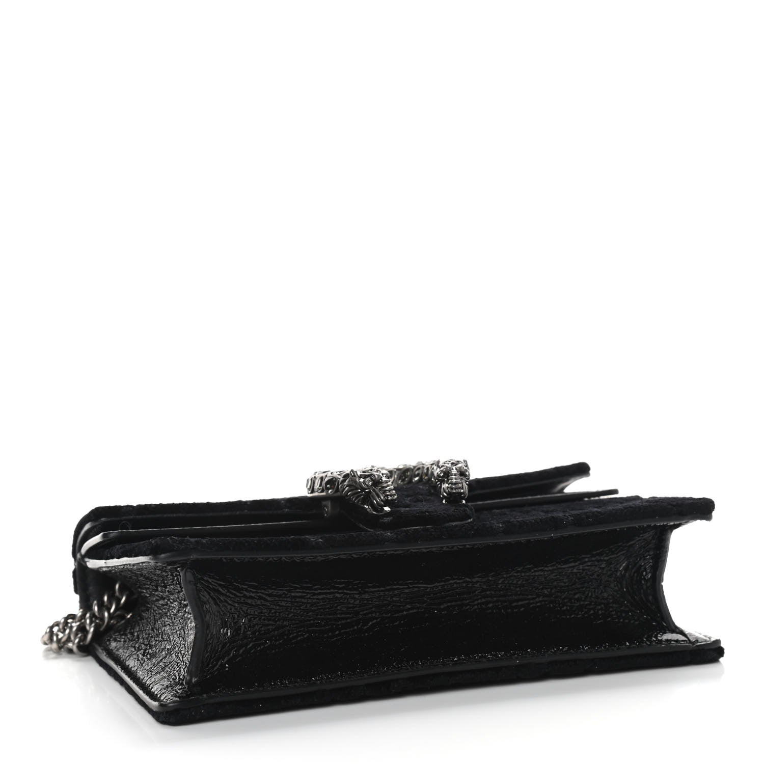 Gucci Velvet GG Monogram Super Mini Dionysus Shoulder Bag Black 3 of 7