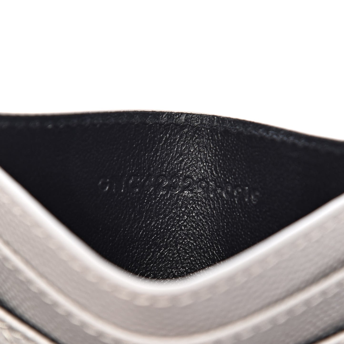Grain De Poudre Matelasse Chevron Card Case Granite
