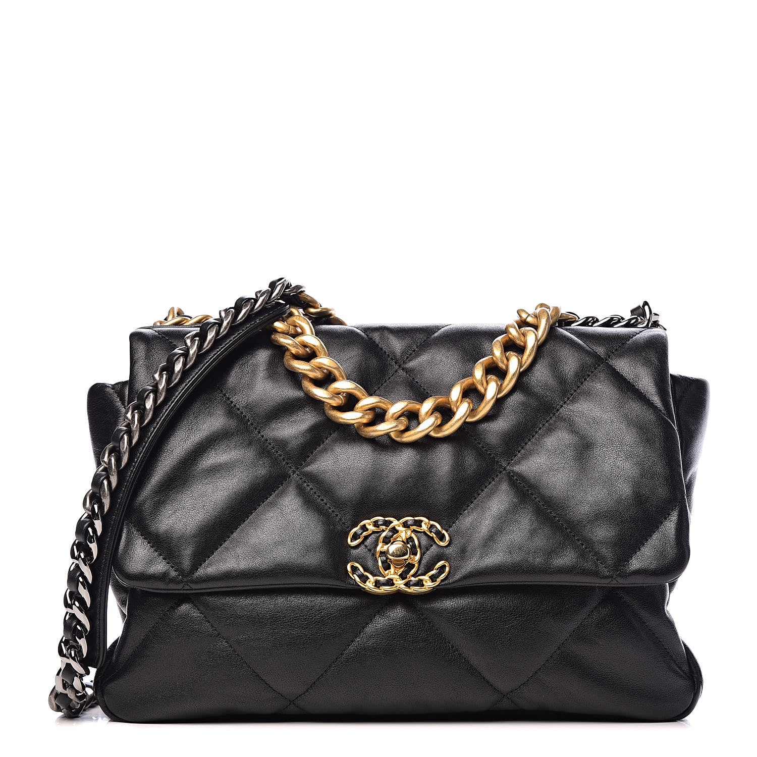 Chanel Lambskin Quilted Large 19 Flap Black 1 of 13