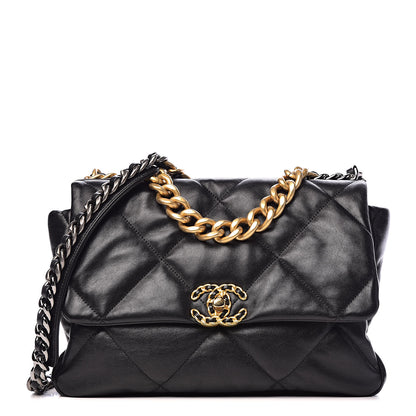 Chanel Lambskin Quilted Large 19 Flap Black 1 of 13
