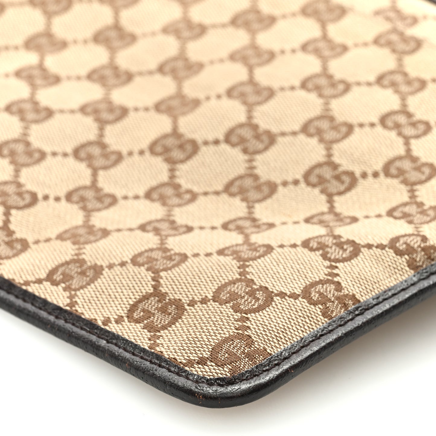GG Monogram Web Messenger Crossbody Bag Dark Brown