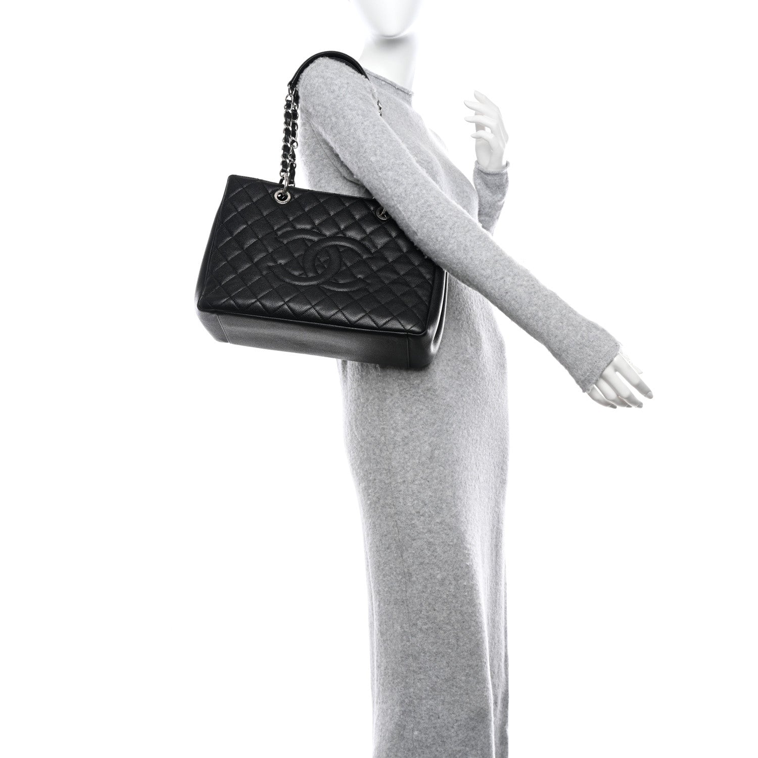 Chanel Caviar Quilted Grand Shopping Tote GST Black 2 of 10