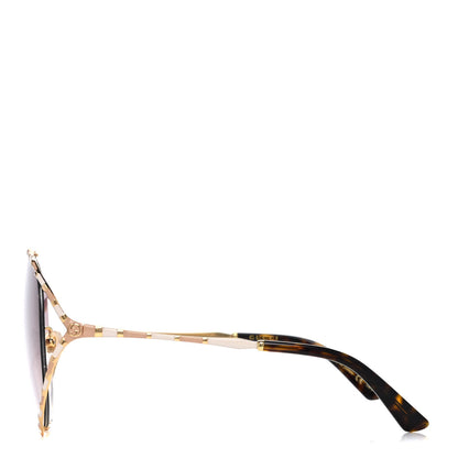 Gucci Metal Round Frame GG0595S Sunglasses Gold Brown 3 of 7