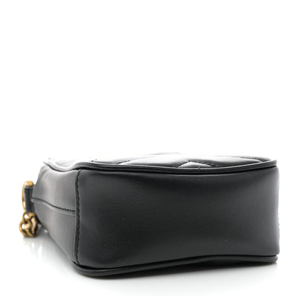 Gucci Calfskin Matelasse Mini GG Marmont Crossbody Bag Black 4 of 11